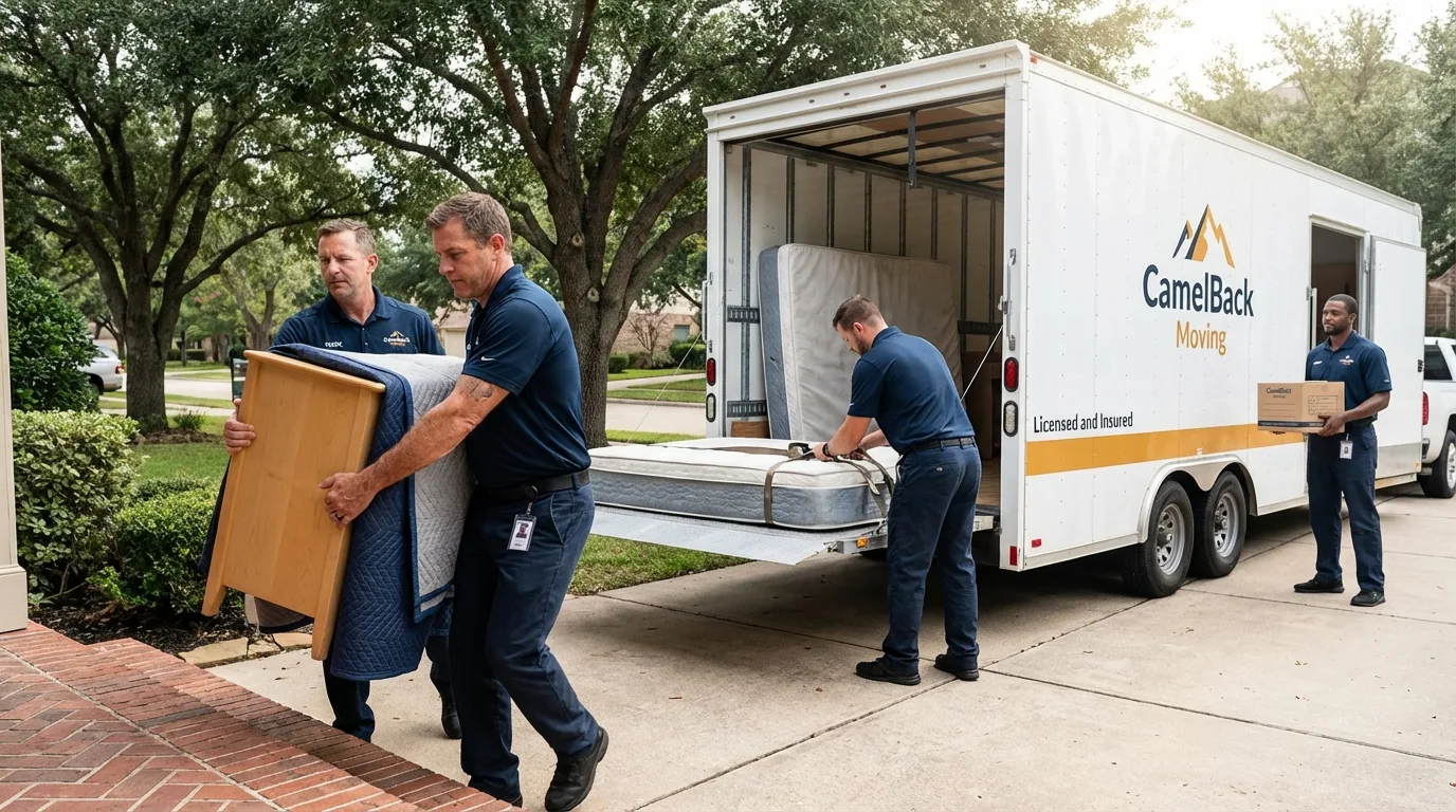 Crew loading residential truck for cross-state move from New Brighton, PA